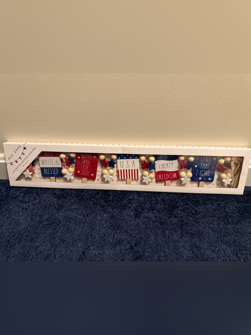 Rae Dunn Red, White & Blue Americana Garland